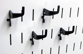 10-hm-r02 Wall Control Medium 90 Degree Slotted Hook Pack - Metal Black