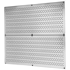 Wall Control 872984005520 Pegboard Rack Garage Storage Galvanized Steel Horizontal Peg Board Pack - Two