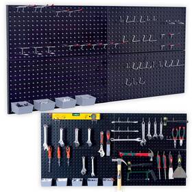 Wallmaster 783911488159 Pegboard Organizer Garage Storage - 48pcs 48x24inch Black Wallmaster 783911488159 Pegboard Organizer Garage Storage - 48pcs 48x24inch Black