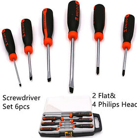 Wd610d-6-gc Wedo Screwdriver Set 6pcs 4 Flat& 2 Phillips Head Magnetic S2 Steel