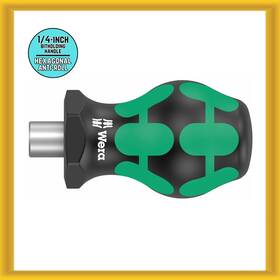 00888 Wera Stubby Magnetic 1/4-inch Bitholding Screwdriver Handle 05 0001 New