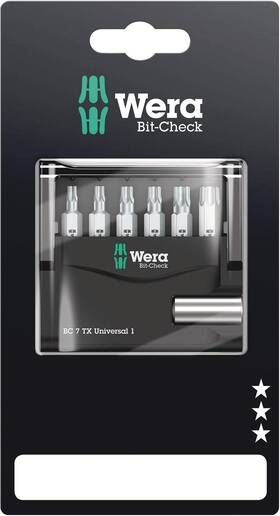 5073404001 Wera 013288038111 073404 6 Piece Professional Torx Tx10-tx40 Mini Bit Check