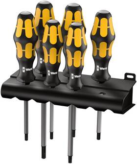 05024410001 Wera 013288094803 Kraftform Plus 977/6 Torx Screwdriver Set And Rack 6-piece Black