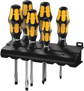 5018283001 Wera 013288134479 932 S6 Screwdriver Set Kraftform Chiseldriver And Rack 6piece