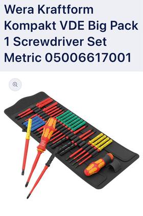 05006617001 Wera Kraftform Kompakt Vde Big Pack 1 Screwdriver Set Metric No Box