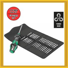 05057483001 Wera Turbo Screwdriver With 1/4-inch Sae Bits 19-piece New