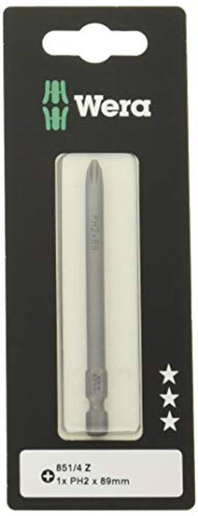 05073521001 Wera Series 4 851/4 Z Screwdriver Bit Phillips Ph 2 X 89mm Blade
