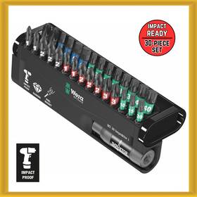 057690 Wera Bit-check Inch Impact Ready Diamond Coated Tips 30-piece Set With Bit Case