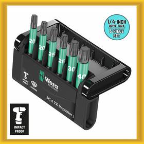 0576930 Wera 1/4-inch Drive Torx Impact Ready Bit Set And Carrying Case 6 Piece New
