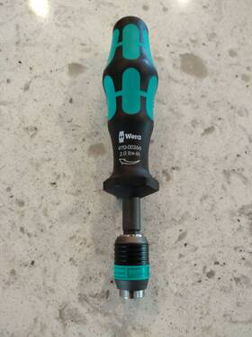 970-00266 Wera 2.0 Lbs-in Torque Screwdriver With 1/4 Inch Quick Release Bit Holder