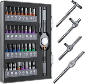 32in1 Wesdut 313050393351 T Handle Magnetic Ratchet Screwdriver Set Freely Combine 5 Grip Styles