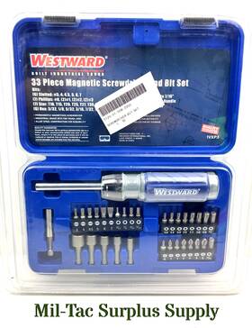 1vxp3 Westward 33-piece Screwdriver Bit Set 1/4 Inch Hex Shank Size With Case