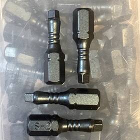 41d612 Westward 4 Pack #2 X 1-inch Square Recess Torsion Impact Bit Pro Screwdriver