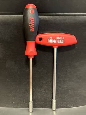 Wiha 010995014810 Magnetic Nut Driver 1/4 X 125mm Soft Finish 348 And 388 T-handle Lot Germany
