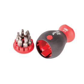Wiha 084705380483 38048 Stubby Screwdriver With Six-in-one Insert Bits Multi-bit