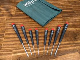 26199 Wiha 21699 Precision Screwdriver Set 8 Pc Phillips Slotted Canvas Pouch Used