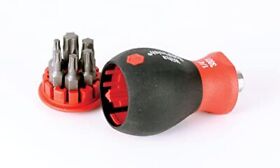 38045 Wiha Stubby Screwdriver With Six-in-one Insert Bits Torx