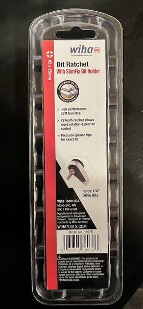 38076 Wiha Bit Ratchet With Slimfix Holder