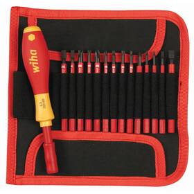 Wiha 445031747792 1000-volt Insulated Slimline Multi-bit Blade Set 15-piece