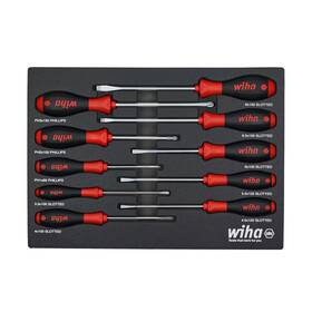 Wiha 445057121194 Softfinish Cushion Grip Screwdriver Tray Set 10-piece