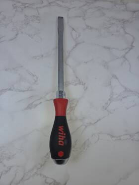 53035 Wiha Heavy Duty Flat Slotted Screwdriver Ergonomic Grip 10in Black Red A13