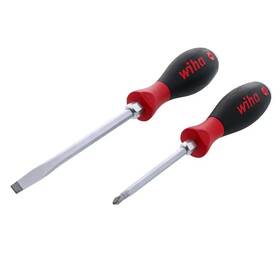 Wiha 711181874341 Soft Finish Xheavy Duty Slotted And Phillips Screwdriver Set 2-piece