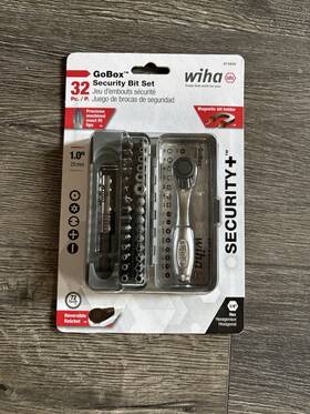 74958 Wiha Gobox Security Bit Set With Mini Ratchet 32 Pcs