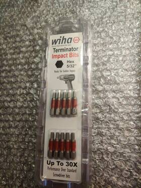 76532 Wiha Tools Terminator Impact Bit Hex 5/32 Inch X 29mm - 10 Pack
