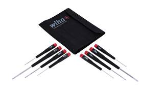 26199 Wiha 790149855592 Slotted And Phillips Screwdriver Set In Rugged Canvas Pouch 8 Piece