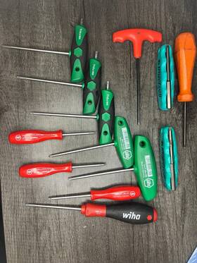 T8-t17 Wiha Ingersoll 362ip Torx Screwdriver Set 13pc Soft Grip Steel Plastic Red