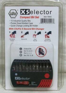Wiha Quality Tools 084705794433 Nib Inch X-selector Compact Bit Set Pocket Size #79443 New
