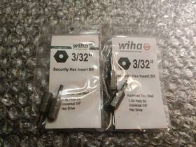 71971 Wiha Tools Security Hex Insert Bit 3/32 Inch X 25mm Pack Of 4 Bits Germany