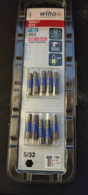 72820 Wiha Tools Hex Inch Insert Bit 5/32 X 25mm Pack Of 10 Bits