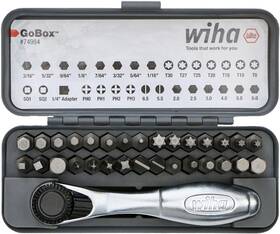 74984 Willi Hahn Corporation 445034347333 Wiha 32 Piece Gobox Standard Bit Set With Mini Ratchet