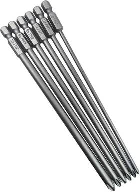 Wolfride 445054670664 6pcs 1/4 Inch Hex Shank Long Phillips Head Screwdriver Bits Set Magneti