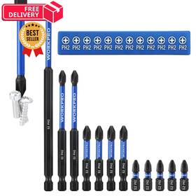 021829 Workpro 12pcs Ph2 Impact Phillips Screwdriver Bit Set S2 1 In&2 In&4 In&6 In 021829 Workpro 12pcs Ph2 Impact Phillips Screwdriver Bit Set S2 1 In&2 In&4 In&6 In