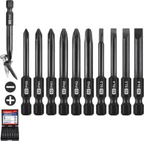 Workpro 820909607137 10pcs Slotted Phillips Phillips&slotted