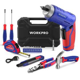 W009157 Workpro Home Tool Kit With 3.7v Rotatable Electric Screwdriver 18pcs General