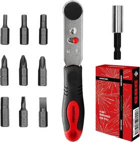 157001 Works Angle Ratchet Screwdriver Set 10 Piece Magnetic Bit With 90 Degree Mini Offset