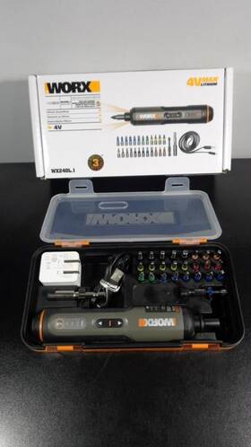 Wx240l.i Worx Never Used 30 Piece 4v Max Lithium Screwdriver In Storage Case Very Nice