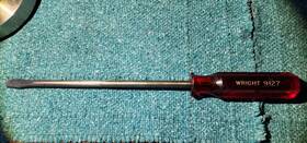 9127 Wright Tool 3/8 Inch X 10 Round Shank Slotted Screwdriver Alloy Steel Usa 15-1/2 Oal
