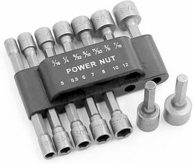 Wsh 735626973390 14pcs Power Nut Driver Bit Set Quick Change Dual Sae 1/4 Inch Metric Mm One Size
