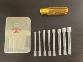 Hsc-1 Xcelite Vintage Hs-1 Nutdriver 9 Piece Set 3/16 To 9/16 Usa