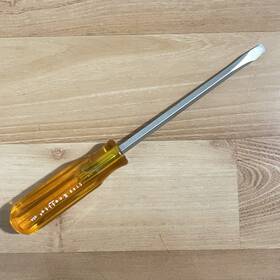 S146 Xcelite 1/4 Inch Flat Slotted Screwdriver 6 Square Shaft Amber Handle Vintage