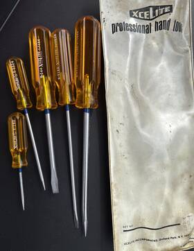 S3812 Xcelite Vintage Flat/slotted Screwdriver Set Usa Excellent