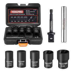 12207 Yekepro 7pcs Lug Nut Removal Tool 1/2 Inch Drive Impact 7-piece Socket Set