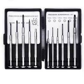 Yichuhaoxi 313046091063 Precision Mini Screwdriver Set 3.1 Inch Shank 11 Bit Black Non-insulated Hand Too