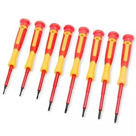 Yichuhaoxi 313051289240 1000-volt Mini 3.0 Inch Shank 8 Bit Red Black Insulated Screwdriver Set Magnetic