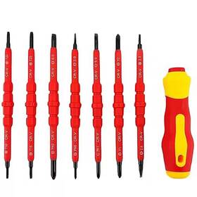 Yichuhaoxi 313085229212 14 Inch Shank 40 Bit Red Insulated Magnetic Screwdriver Set Multifunctional Inter