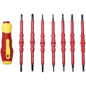 Yichuhaoxi 711181866773 7-in-1 7.67 Inch Shank 7 Bit Red Insulated Precision Screwdriver Set For Computer Yichuhaoxi 711181866773 7-in-1 7.67 Inch Shank 7 Bit Red Insulated Precision Screwdriver Set For Computer